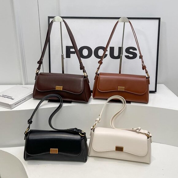 Vintage Small Cream Shoulder Bag for Women Zipper Closure and Classic Design - Picture 7 of 7